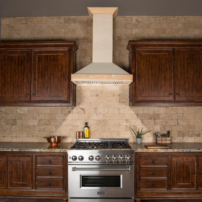 ZLINE 36" Unfinished Wooden Wall Range Hood, KBUF - 36 - Farmhouse Kitchen and Bath