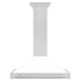 ZLINE 36" White Matte Range Hood, Stainless Steel Handle KB4SNX - WM - 36 - Farmhouse Kitchen and Bath