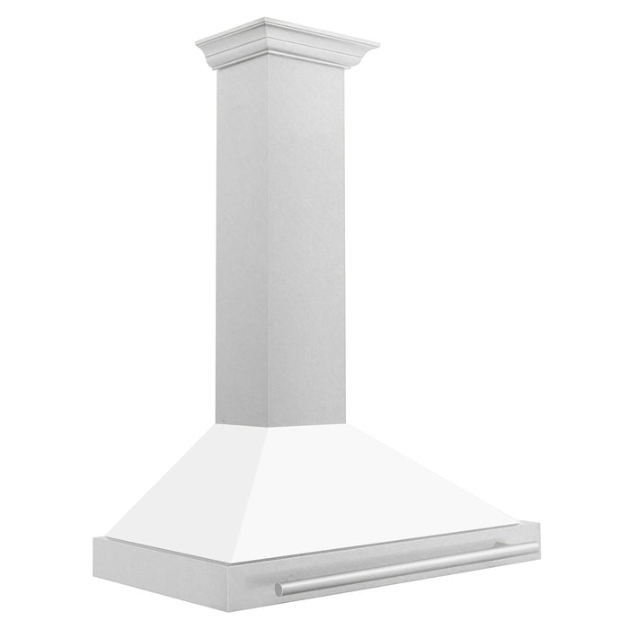 ZLINE 36" White Matte Range Hood, Stainless Steel Handle KB4SNX - WM - 36 - Farmhouse Kitchen and Bath