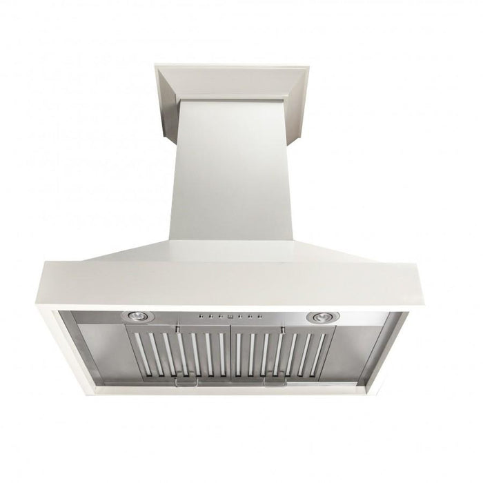 ZLINE 36" Wooden Wall Range Hood, Cottage White, KBTT - 36 - Farmhouse Kitchen and Bath