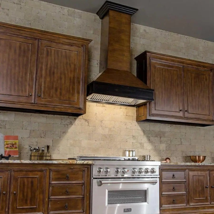 ZLINE 36" Wooden Wall Range Hood, Crown Molding 329AH - 36 - Farmhouse Kitchen and Bath