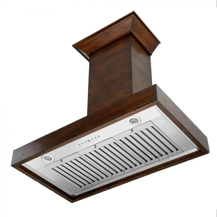 ZLINE 36" Wooden Wall Range Hood in Walnut, KBRR - 36 - Farmhouse Kitchen and Bath