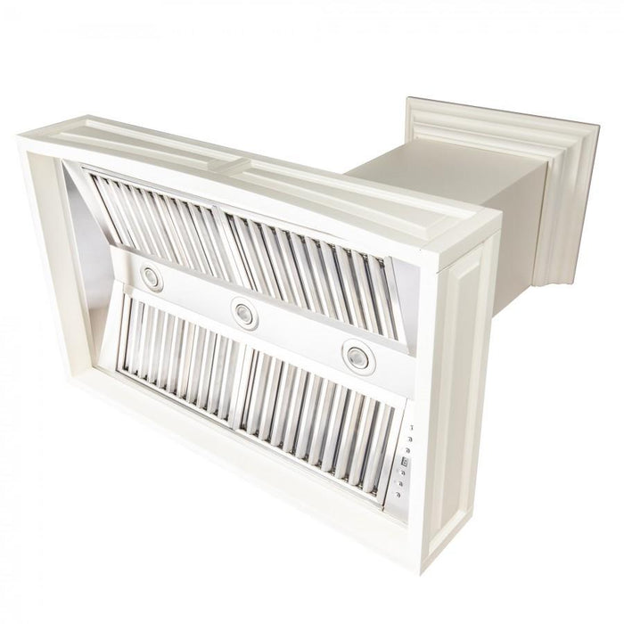 ZLINE 36" Wooden Wall Range Hood with Crown Molding, 321TT - 36 - Farmhouse Kitchen and Bath