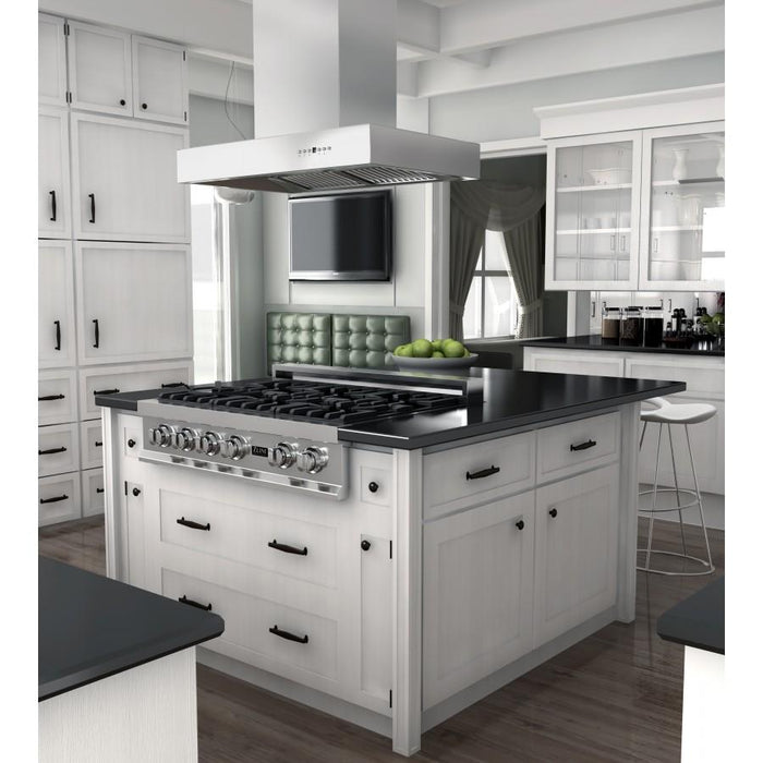 ZLINE 42" Stainless Steel Island Range Hood, KECOMi - 42 - Farmhouse Kitchen and Bath