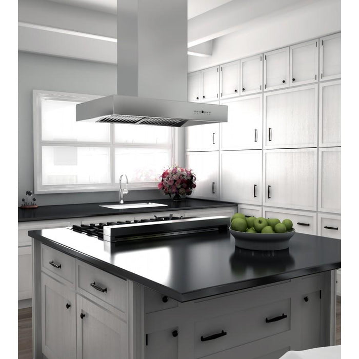 ZLINE 42" Stainless Steel Island Range Hood, KECOMi - 42 - Farmhouse Kitchen and Bath