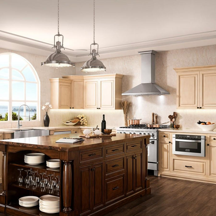 ZLINE 42" Stainless Steel Wall Range Hood, Crown Molding, KL2CRN - 42 - Farmhouse Kitchen and Bath