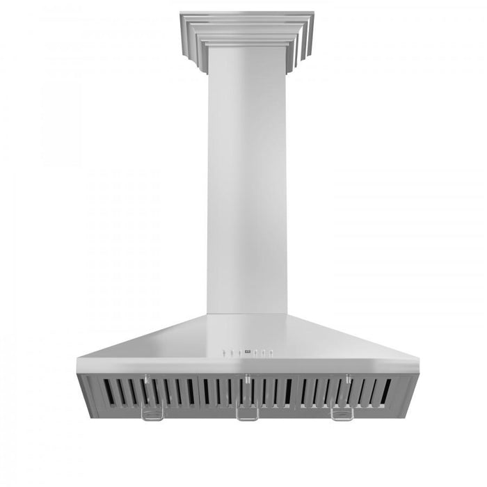 ZLINE 42" Stainless Steel Wall Range Hood, Crown Molding, KL2CRN - 42 - Farmhouse Kitchen and Bath