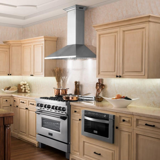 ZLINE 42" Wall Range Hood, Built - in CrownSound® Bluetooth Speakers, KL2CRN - BT - 42 - Farmhouse Kitchen and Bath