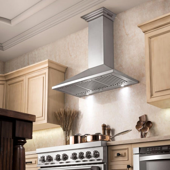 ZLINE 42" Wall Range Hood, Built - in CrownSound® Bluetooth Speakers, KL2CRN - BT - 42 - Farmhouse Kitchen and Bath