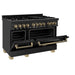 ZLINE 48" Autograph Dual Fuel Range, Black Stainless, Gold, RABZ - 48 - G - Farmhouse Kitchen and Bath