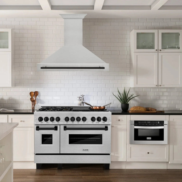 ZLINE 48" Autograph DuraSnow Stainless Steel Hood 8654SNZ - 48 - MB - Farmhouse Kitchen and Bath