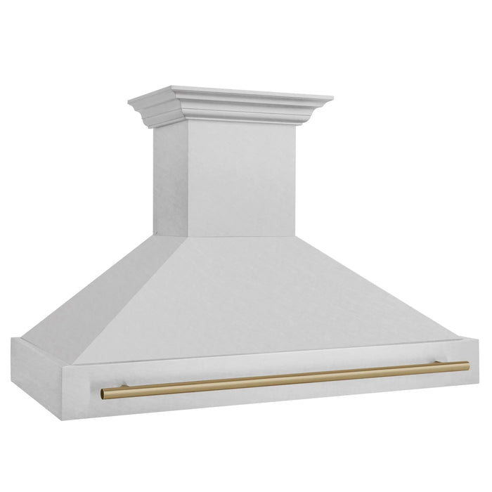 ZLINE 48" Autograph DuraSnow Stainless Steel Range Hood 8654SNZ - 48 - CB - Farmhouse Kitchen and Bath
