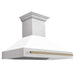 ZLINE 48" Autograph DuraSnow White Range Hood 8654SNZ - WM48 - CB - Farmhouse Kitchen and Bath