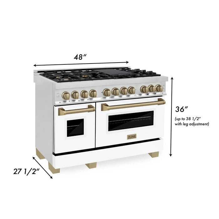 ZLINE 48" Autograph Edition, Dual Fuel Range, RAZ - WM - 48 - CB - Farmhouse Kitchen and Bath
