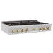 ZLINE 48" Autograph Edition, Rangetop, DuraSnow, Gold Accent, RTSZ - 48 - G - Farmhouse Kitchen and Bath