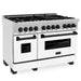 ZLINE 48" Autograph, Range, Dual Fuel, White door, RASZ - WM - 48 - MB - Farmhouse Kitchen and Bath