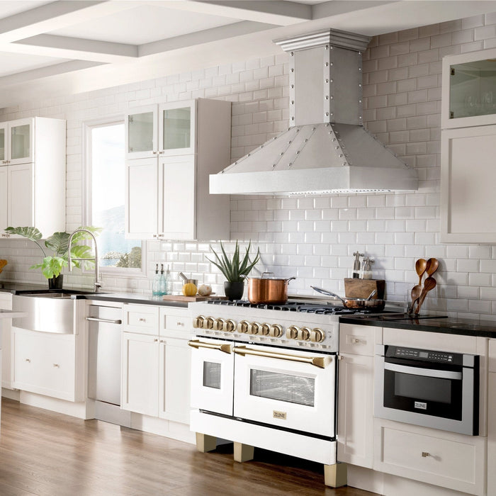ZLINE 48" Autograph, Range, Dual Fuel, White Matte Door RAZ - WM - 48 - G - Farmhouse Kitchen and Bath