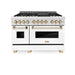 ZLINE 48" Autograph, Range, Dual Fuel, White Matte Door RAZ - WM - 48 - G - Farmhouse Kitchen and Bath