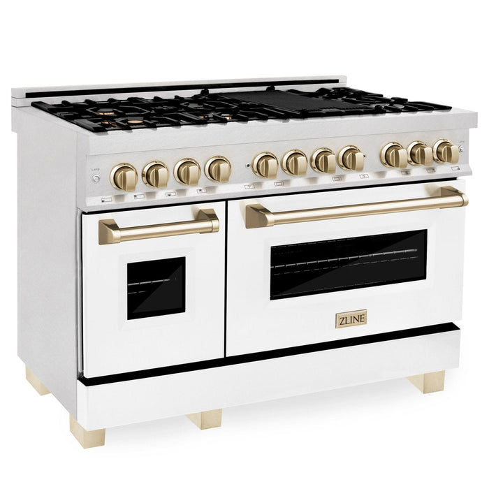 ZLINE 48" Autograph, Range, Dual Fuel, White Matte Door RAZ - WM - 48 - G - Farmhouse Kitchen and Bath