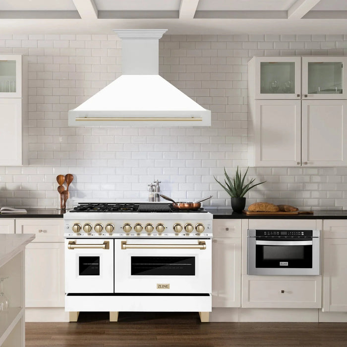ZLINE 48" Autograph Stainless Wall Range Hood, 8654STZ - WM48 - G - Farmhouse Kitchen and Bath