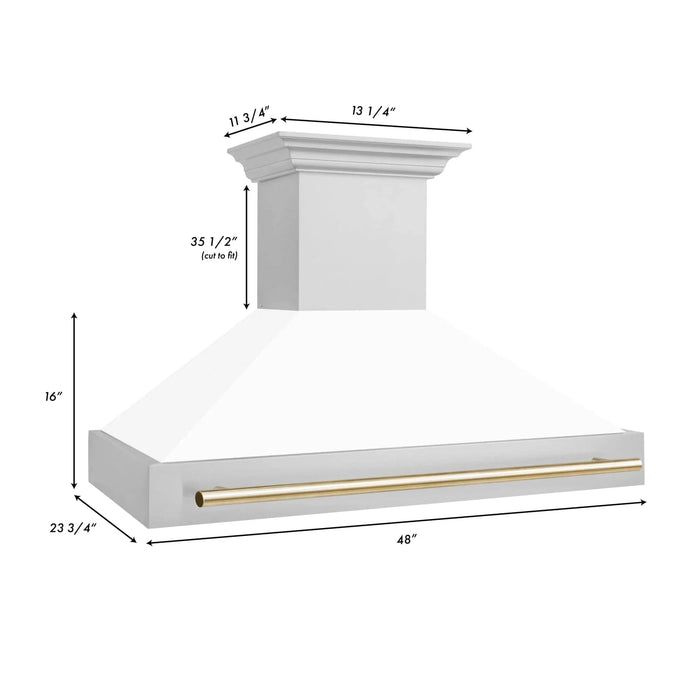 ZLINE 48" Autograph Stainless Wall Range Hood, 8654STZ - WM48 - G - Farmhouse Kitchen and Bath