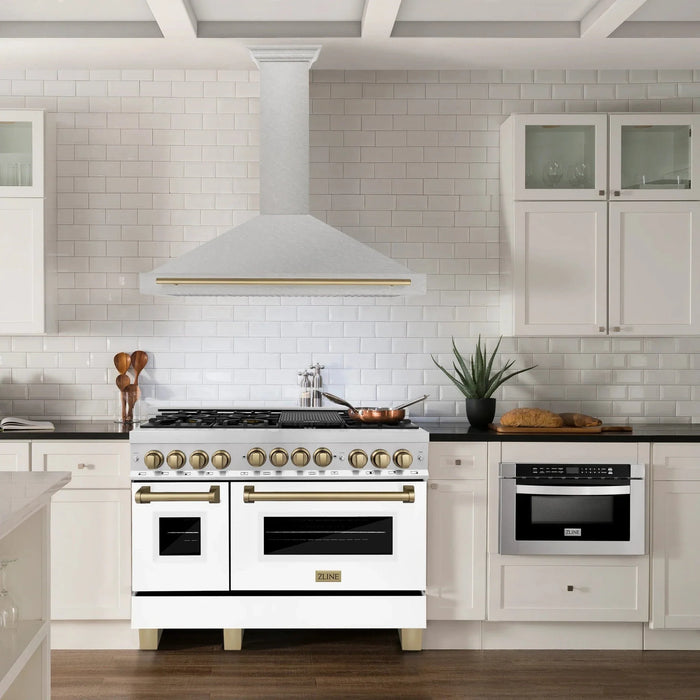 ZLINE 48" Autograph Stainless Wall Range Hood KB4SNZ - 48 - CB - Farmhouse Kitchen and Bath
