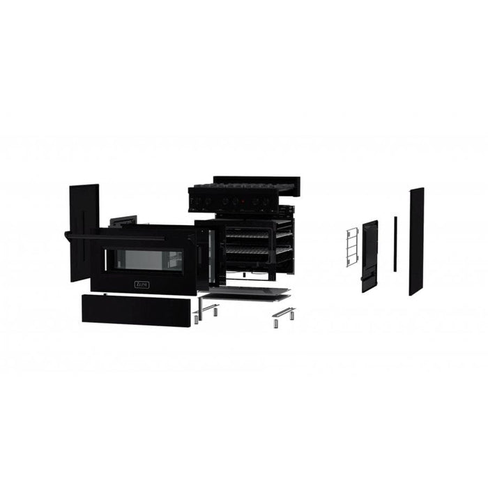 ZLINE 48" Black Stainless, Gas Burner, Electric Oven Range, RAB - 48 - Farmhouse Kitchen and Bath