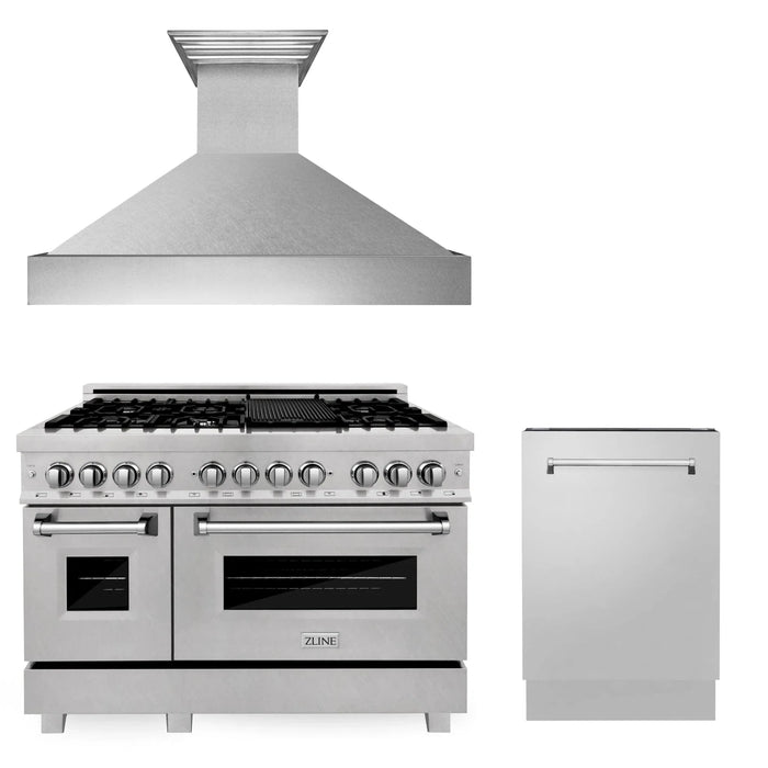 ZLINE 48" Bundled Stainless DualRange RangeHood Dishwasher 3KP - RASRH48 - DWV - Farmhouse Kitchen and Bath