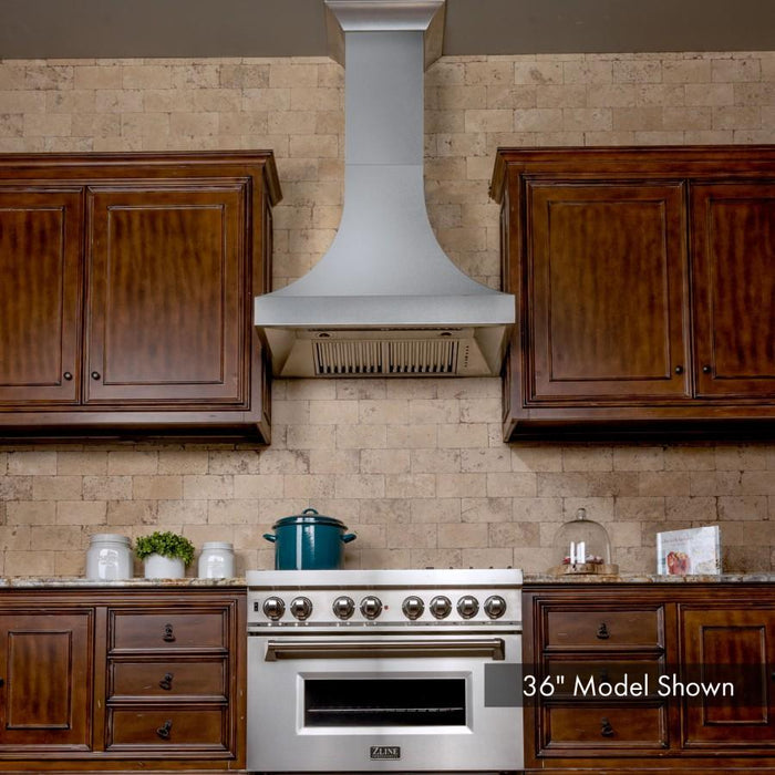 ZLINE 48" Designer Snow Stainless Finish Wall Range Hood, 8632S - 48 - Farmhouse Kitchen and Bath