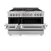ZLINE 48" Dual Fuel Range, DuraSnow Stainless, Brass Burners, RAS - SN - BR - 48 - Farmhouse Kitchen and Bath