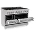 ZLINE 48" Dual Fuel Range, DuraSnow Stainless, Brass Burners, RAS - SN - BR - 48 - Farmhouse Kitchen and Bath