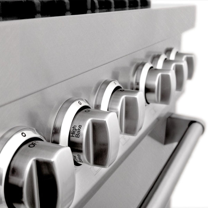 ZLINE 48" Dual Fuel Range, DuraSnow Stainless, Brass Burners, RAS - SN - BR - 48 - Farmhouse Kitchen and Bath