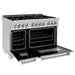 ZLINE 48" Dual Fuel Range, DuraSnow Stainless, Brass Burners, RAS - SN - BR - 48 - Farmhouse Kitchen and Bath