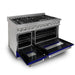 ZLINE 48" Dual Fuel Range in Snow Stainless, Blue Gloss Door, RAS - BG - 48 - Farmhouse Kitchen and Bath
