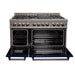 ZLINE 48" Dual Fuel Range in Snow Stainless, Blue Gloss Door, RAS - BG - 48 - Farmhouse Kitchen and Bath