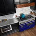 ZLINE 48" Dual Fuel Range Snow Stainless, Blue Matte Door, RAS - BM - 48 - Farmhouse Kitchen and Bath