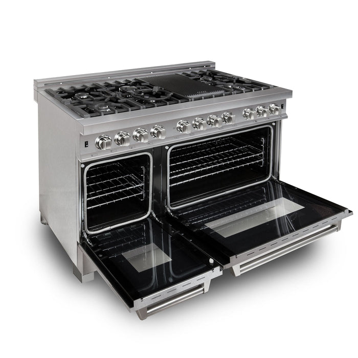 ZLINE 48" Dual Fuel Snow Stainless Range, Snow Stainless Door, RAS - SN - 48 - Farmhouse Kitchen and Bath
