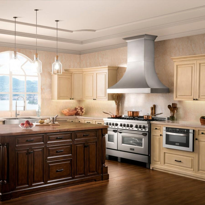 ZLINE 48" Dual Fuel Snow Stainless Range, Snow Stainless Door, RAS - SN - 48 - Farmhouse Kitchen and Bath