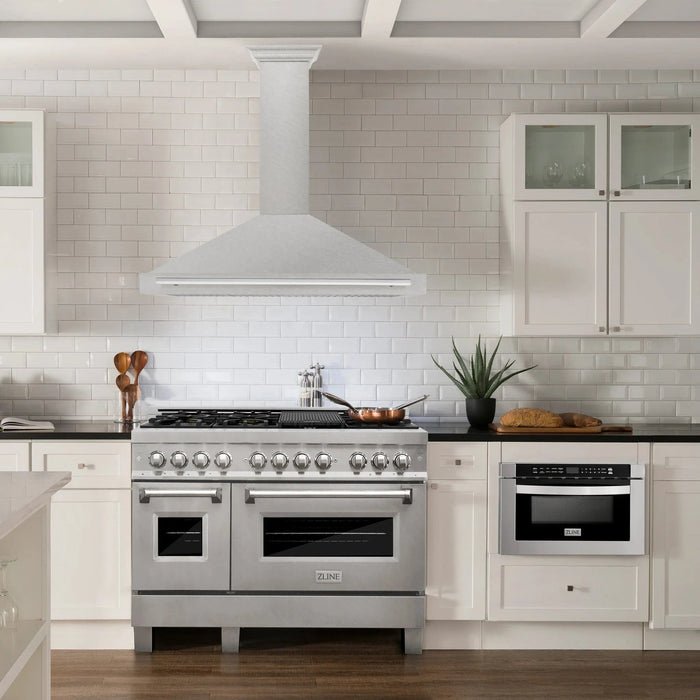 ZLINE 48" Fingerprint Resistant Stainless Steel Range Hood with Stainless Steel Handle KB4SNX - 48 - Farmhouse Kitchen and Bath