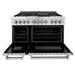 ZLINE 48" Gas Burner/Electric Oven Range Stainless, Brass Burners, RA - BR - 48 - Farmhouse Kitchen and Bath
