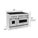 ZLINE 48" Gas Burner/Electric Oven Range Stainless, Brass Burners, RA - BR - 48 - Farmhouse Kitchen and Bath