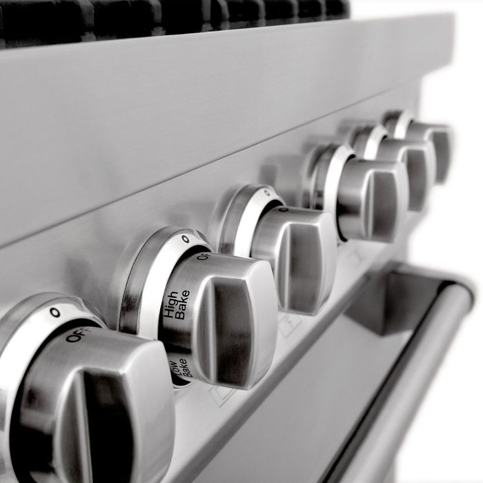 ZLINE 48" Gas Burner/Electric Oven Range Stainless, Brass Burners, RA - BR - 48 - Farmhouse Kitchen and Bath