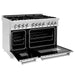 ZLINE 48" Gas Burner/Electric Oven Range Stainless, Brass Burners, RA - BR - 48 - Farmhouse Kitchen and Bath