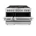 ZLINE 48" Gas Burner/Electric Oven Range Stainless, Brass Burners, RA - BR - 48 - Farmhouse Kitchen and Bath