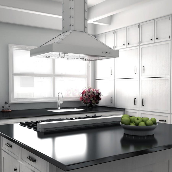 ZLINE 48 in. Porcelain Rangetop in Snow Stainless, 7 Gas Burners, RTS - 48 - Farmhouse Kitchen and Bath