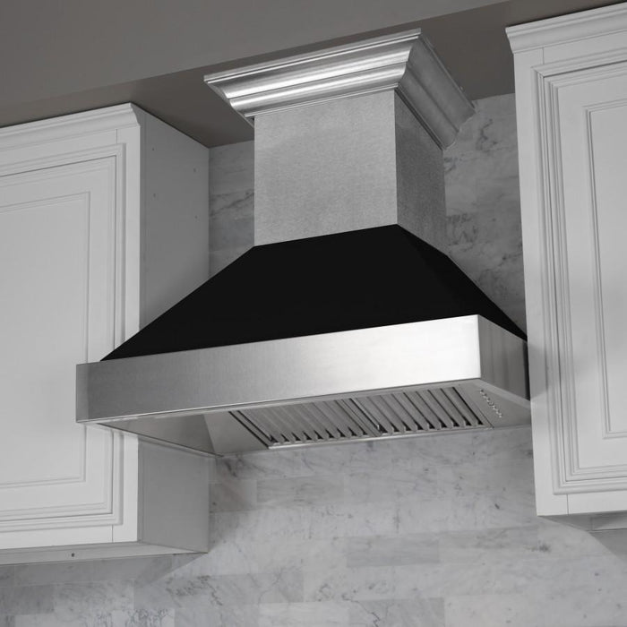 ZLINE 48" Snow Finish Wall Range Hood, Black Matte Shell, 8654BLM - 48 - Farmhouse Kitchen and Bath
