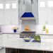 ZLINE 48" Snow Finish Wall Range Hood, Blue Gloss Shell, 8654BG - 48 - Farmhouse Kitchen and Bath