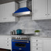 ZLINE 48" Snow Finish Wall Range Hood, Blue Gloss Shell, 8654BG - 48 - Farmhouse Kitchen and Bath