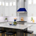 ZLINE 48" Snow Finish Wall Range Hood, Blue Gloss Shell, 8654BG - 48 - Farmhouse Kitchen and Bath