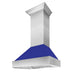 ZLINE 48" Snow Finish Wall Range Hood, Blue Matte Shell, 8654BM - 48 - Farmhouse Kitchen and Bath